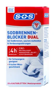 قرص جویدنی SoS ضد سوزش معده 20 عددی | SOS Sodbrennen Blocker اصل