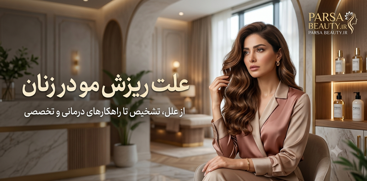 علت ریزش مو در زنان؛ بررسی کامل دلایل، راههای پیشگیری و درمان