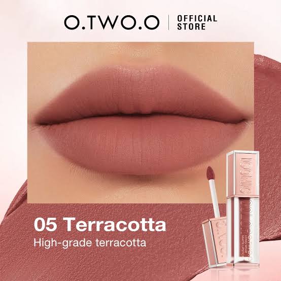 رژلب مایع مات مخملی O.TWO.O رنگ Terracotta | ماندگاری بالا و رنگ گرم طبیعی
