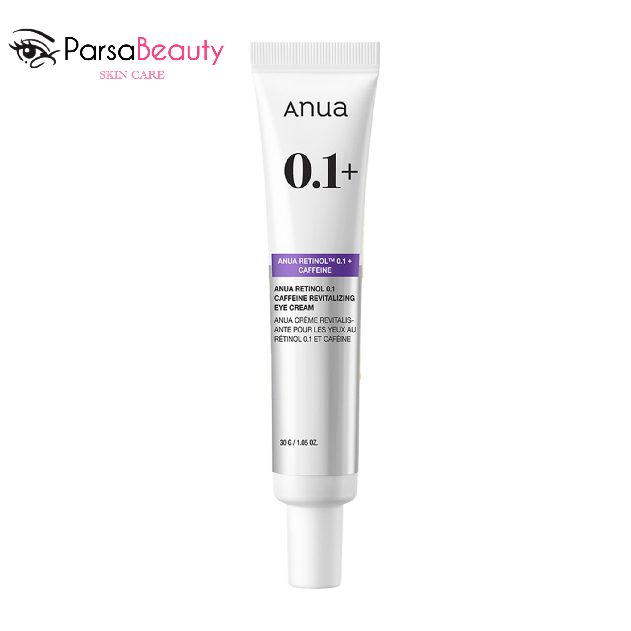 کرم دور چشم رتینول 0.1 و کافئین آنوا | ضدچروک و روشن‌کننده پوست اطراف چشم – ۲۰ میلی‌لیتر
