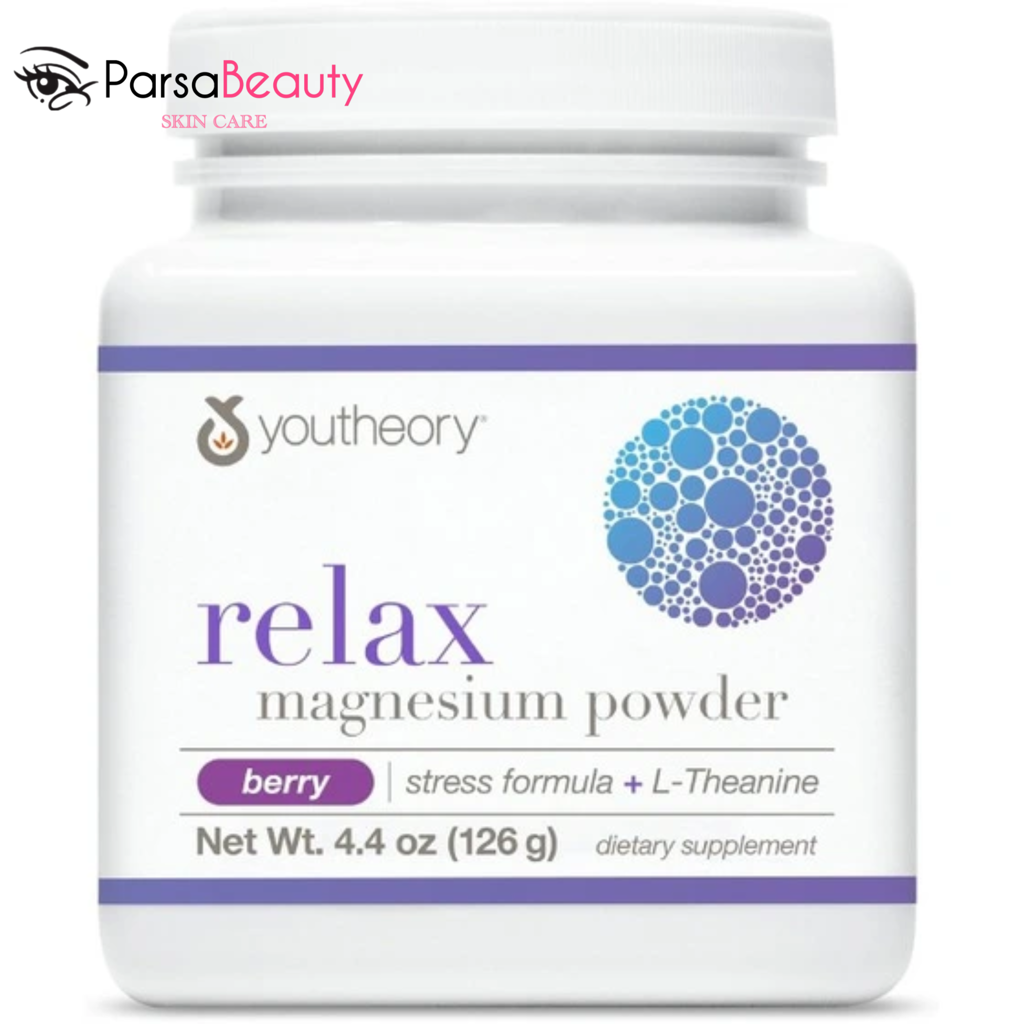 پودر منیزیم ریلکس یوتئوری – مکمل آرامش، کاهش استرس و بهبود خواب طبیعی | Youtheory Relax Magnesium Powder
