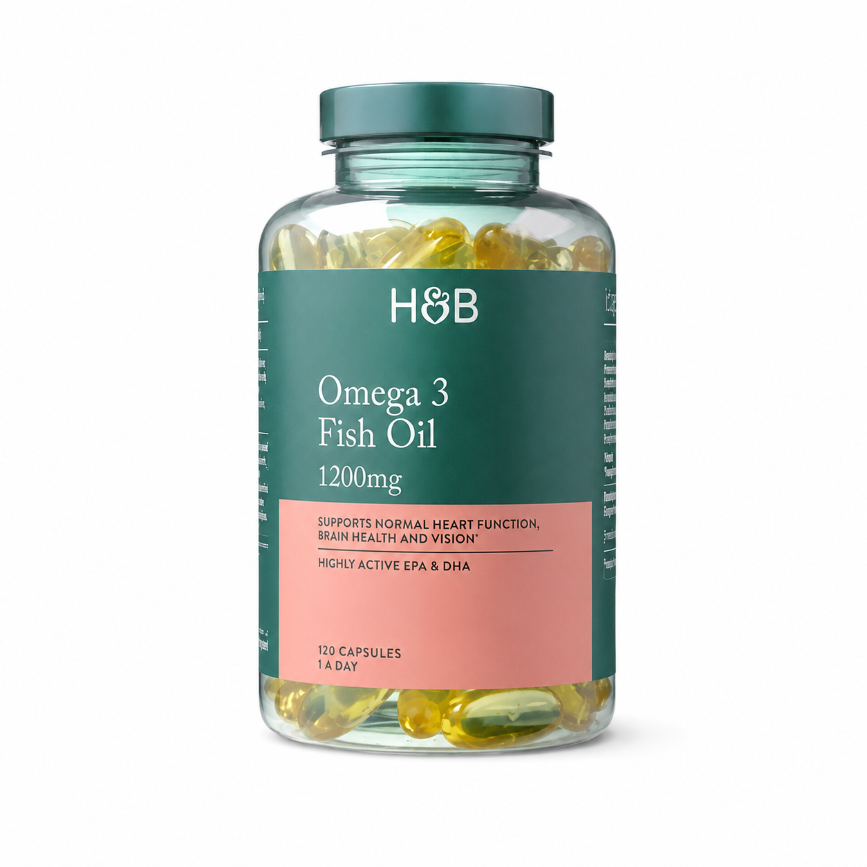 کپسول امگا 3 روغن ماهی 1200 میلی‌گرم اچ اند بی (H&B) – 120 عددی