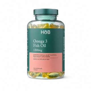 کپسول امگا 3 روغن ماهی 1200 میلیگرم اچ اند بی (H&B) – 120 عددی