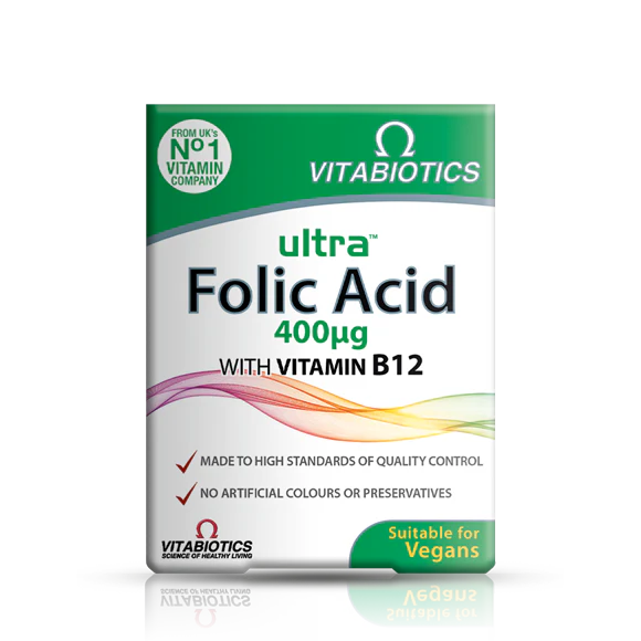قرص اولترا فولیک اسید ویتابیوتیکس Ultra Folic Acid | مکمل فولیک اسید اورجینال 60عدد