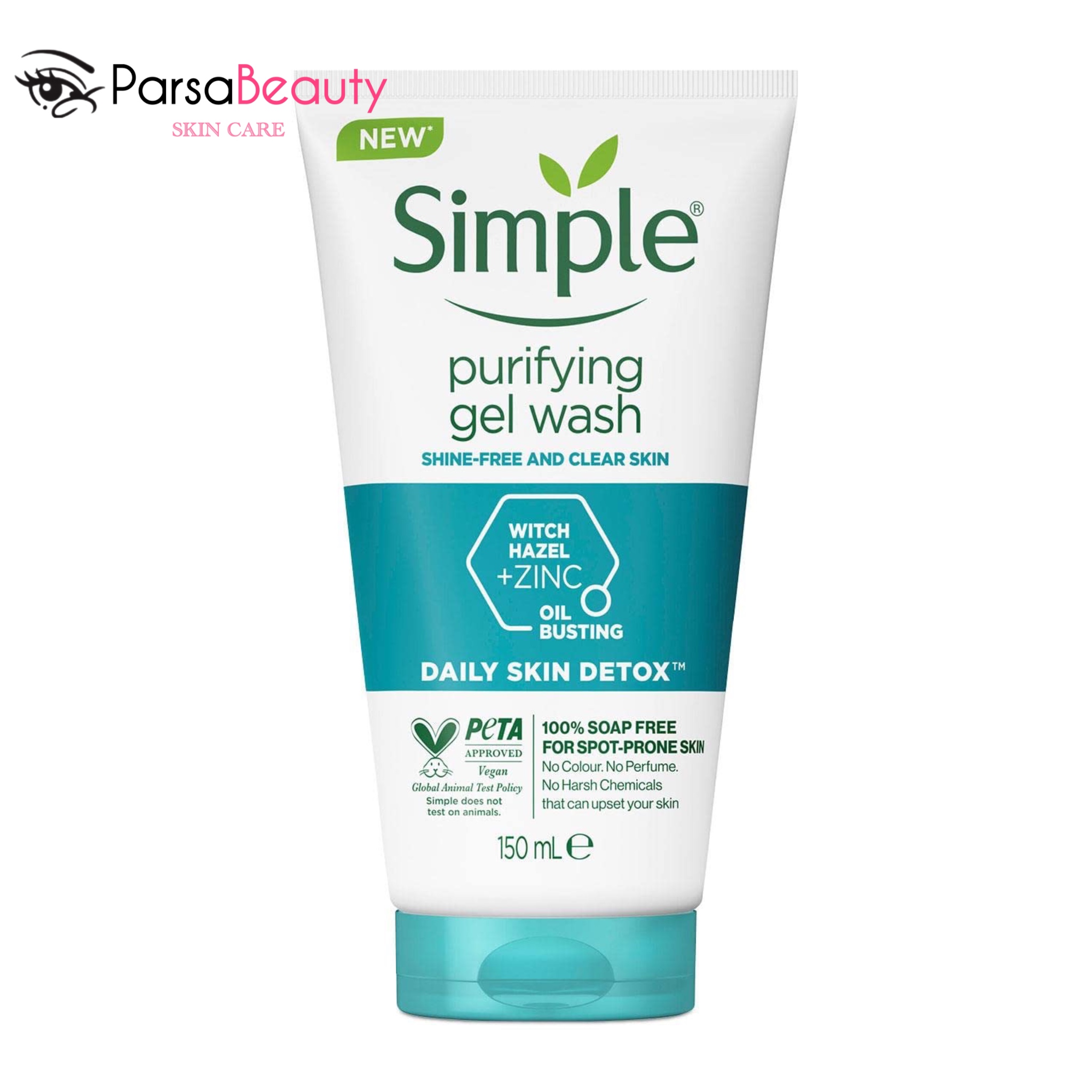 ژل شستشو صورت سیمپل Simple Purifying اصل | مناسب پوست چرب و جوش‌دار – حجم 150ml