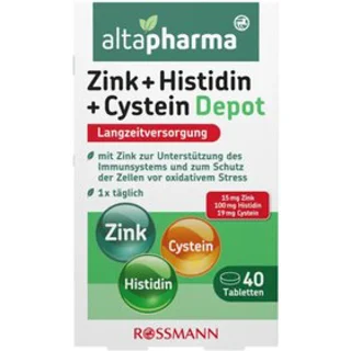قرص زینک + هیستیدین + سیستئین دپو آلتفارما آلمان 40 عددی اصل