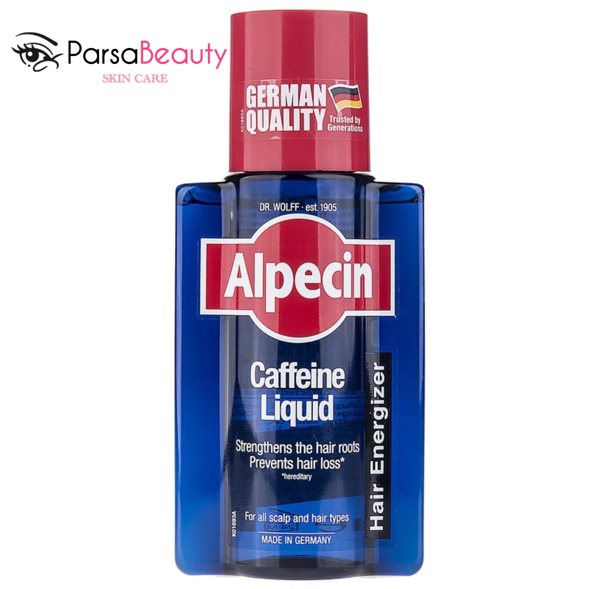 محلول تقویت کننده مو آلپسین مدل Caffeine حجم 200 میلی لیتر اصل