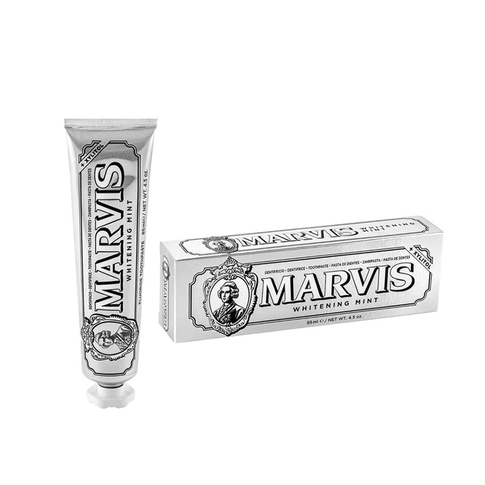 خمیردندان نقره‌ای مارویس ایتالیایی | سفیدکننده و خوشبوکننده دهان