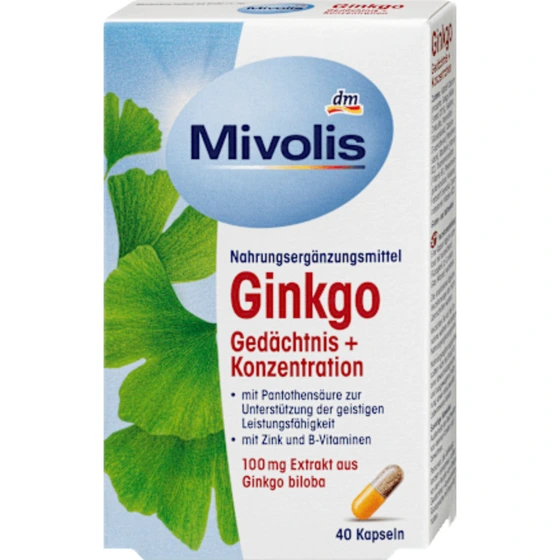 کپسول تقویت حافظه و تمرکز جینکو Mivolis Ginkgo میولیس 40 عددی اصل