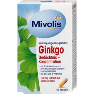 کپسول تقویت حافظه و تمرکز جینکو Mivolis Ginkgo میولیس 40 عددی اصل