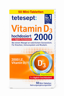 قرص ویتامین D3-2000 تتسپت Tetesept آلمان 50 عددی اصل