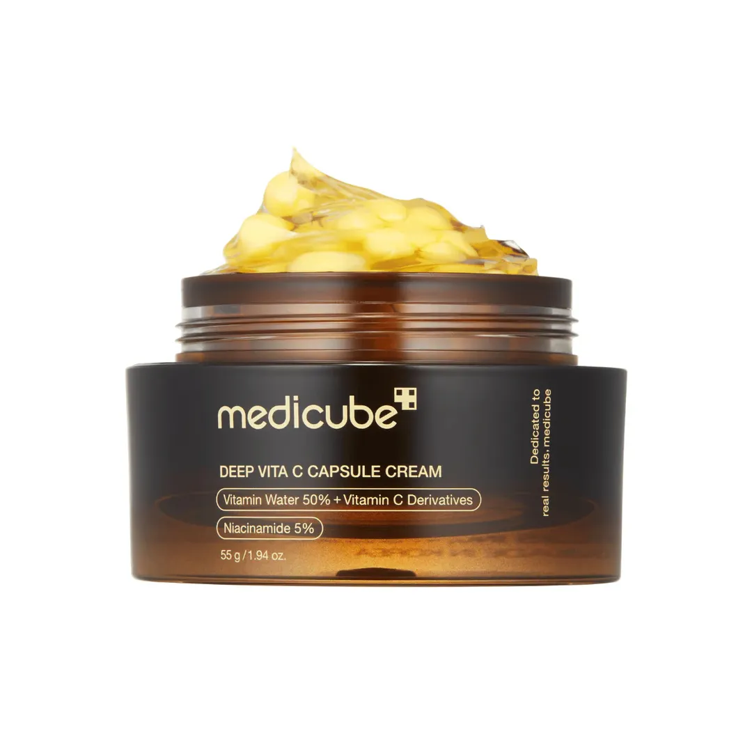کرم کپسولی ویتامین C مدی‌کیوب | روشن‌کننده قوی و ضد لک پوست – 55 میلی‌لیتر