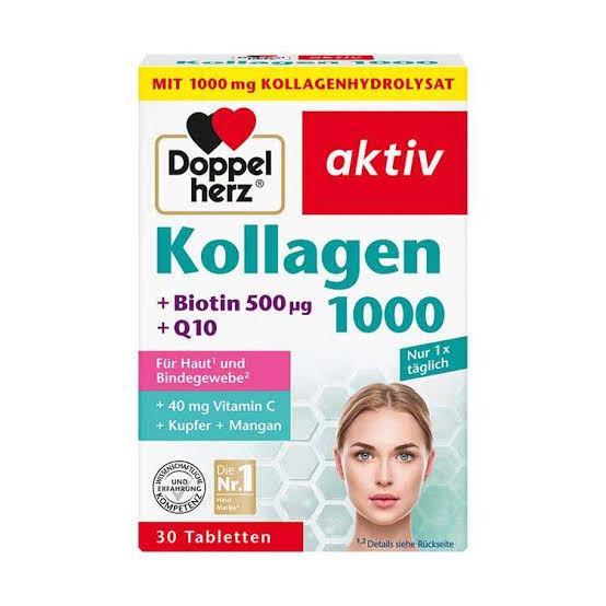 قرص کلاژن 1000 دوپل هرز اکتیو 30 عدد | کمک به سلامت پوست و جوانسازی
