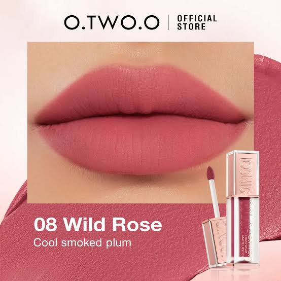 رژلب مایع مات مخملی O.TWO.O رنگ Wild Rose | ماندگاری بالا و رنگ رز طبیعی