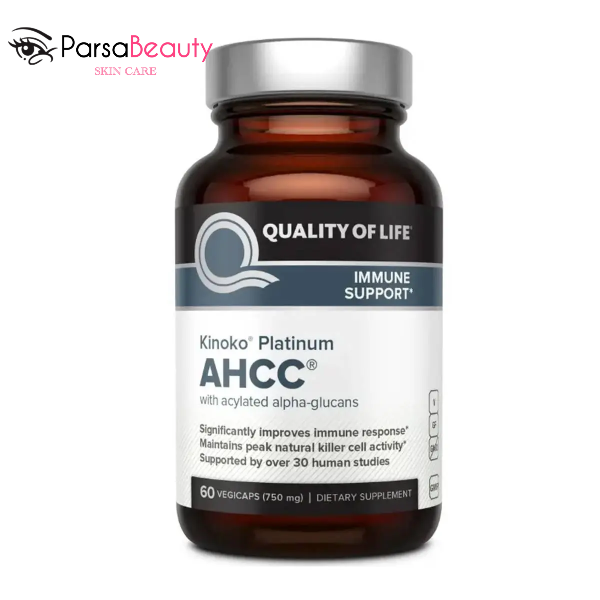 کپسول AHCC کینوکو پلاتینیوم 60 عددی – تقویت سیستم ایمنی و آنتی‌اکسیدان قوی