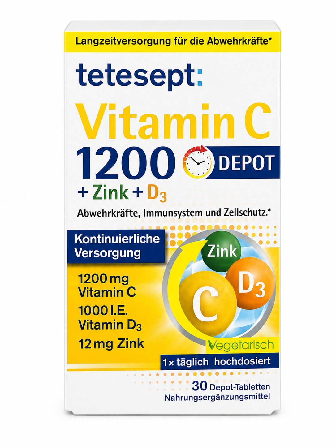 قرص ویتامین C 1200 و زینک تتسپت 30 عددی اصل