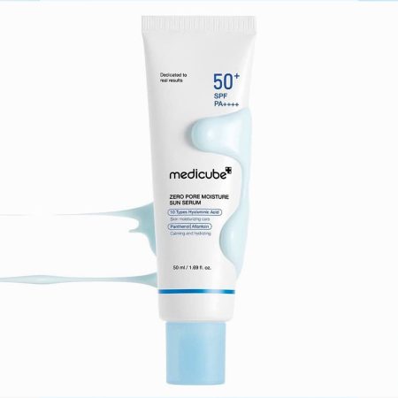 سرم ضد آفتاب کنترل منافذ مدی کیوب مدل Zero Pore Moisture Sun Serum | محافظت و رطوبت‌رسانی پوست